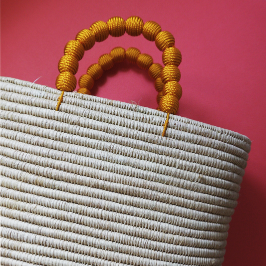 woven raffia bag